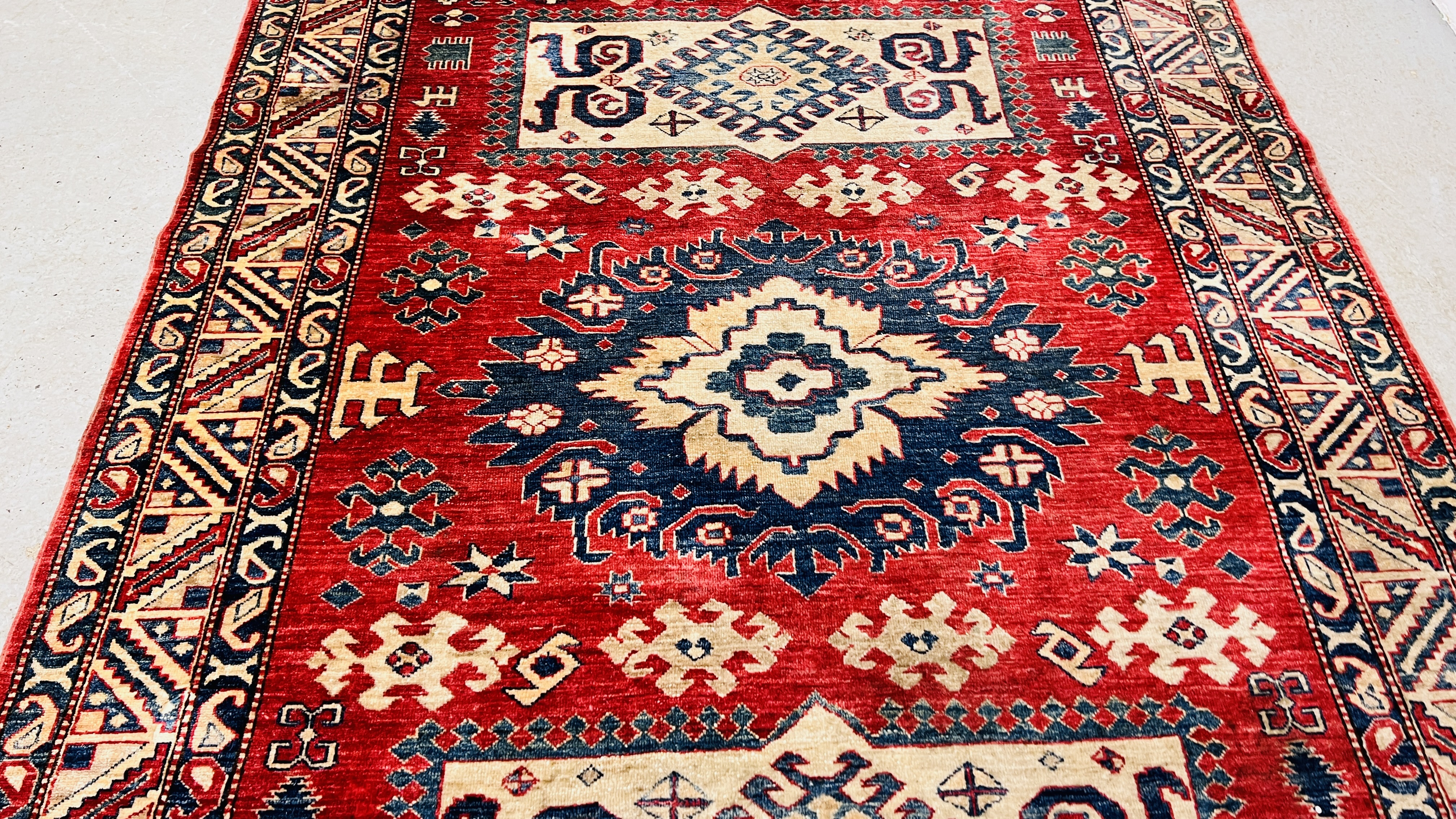 A MODERN KAZAK RUG 245CM. X 185CM. - Image 4 of 13