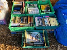 SIX BOXES OF MIXED BOOKS TO INCLUDE FISHING, ART,