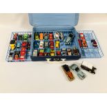 A COLLECTION OF MAINLY VINTAGE LESNEY MATCHBOX DIE CAST MODEL VEHICLES IN CARRY CASE