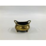 A BRASS CHINESE CENSER WITH MING DYNASTY XUANDE SEAL MARK, H 4.5CM X W 7.2CM.