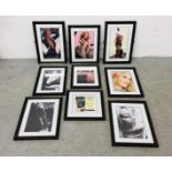 A QUANTITY OF KYLIE AND DANNI MINOGUE FRAMED PICTURES AND FRAMED MELBOURNS PREMIER ADVERTISING