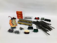SMALL COLLECTION OF TRI-ANG 00 GAUGE RAILWAY INCLUDING LOCOMOTIVES CARRIAGES,