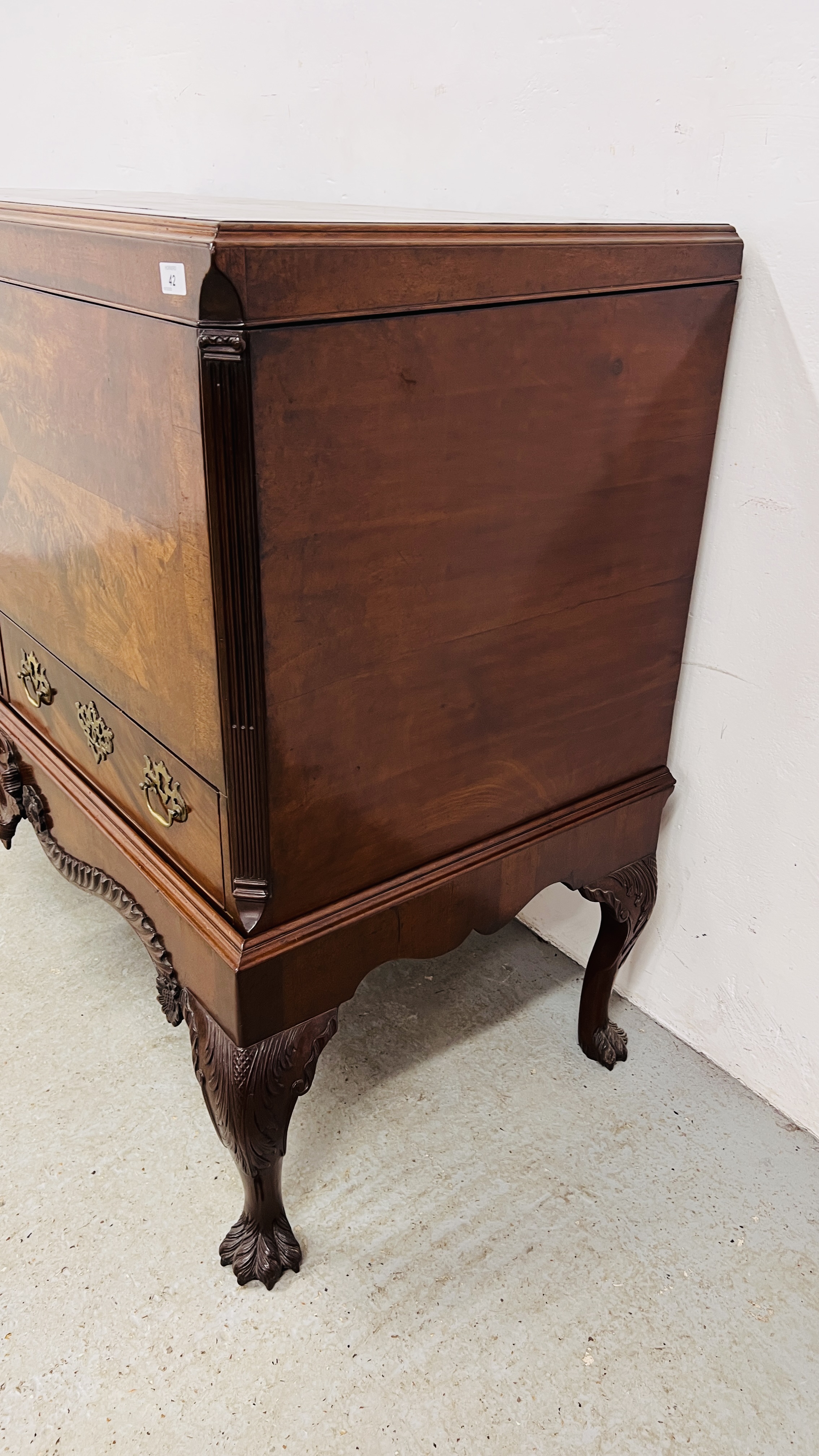 A GEORGE III AND LATER MAHOGANY MULE CHEST, - Image 4 of 28