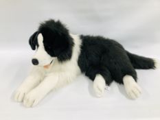 AN OVERSIZED BORDER COLLIE SOFT TOY BY "CUDDLES TIME"