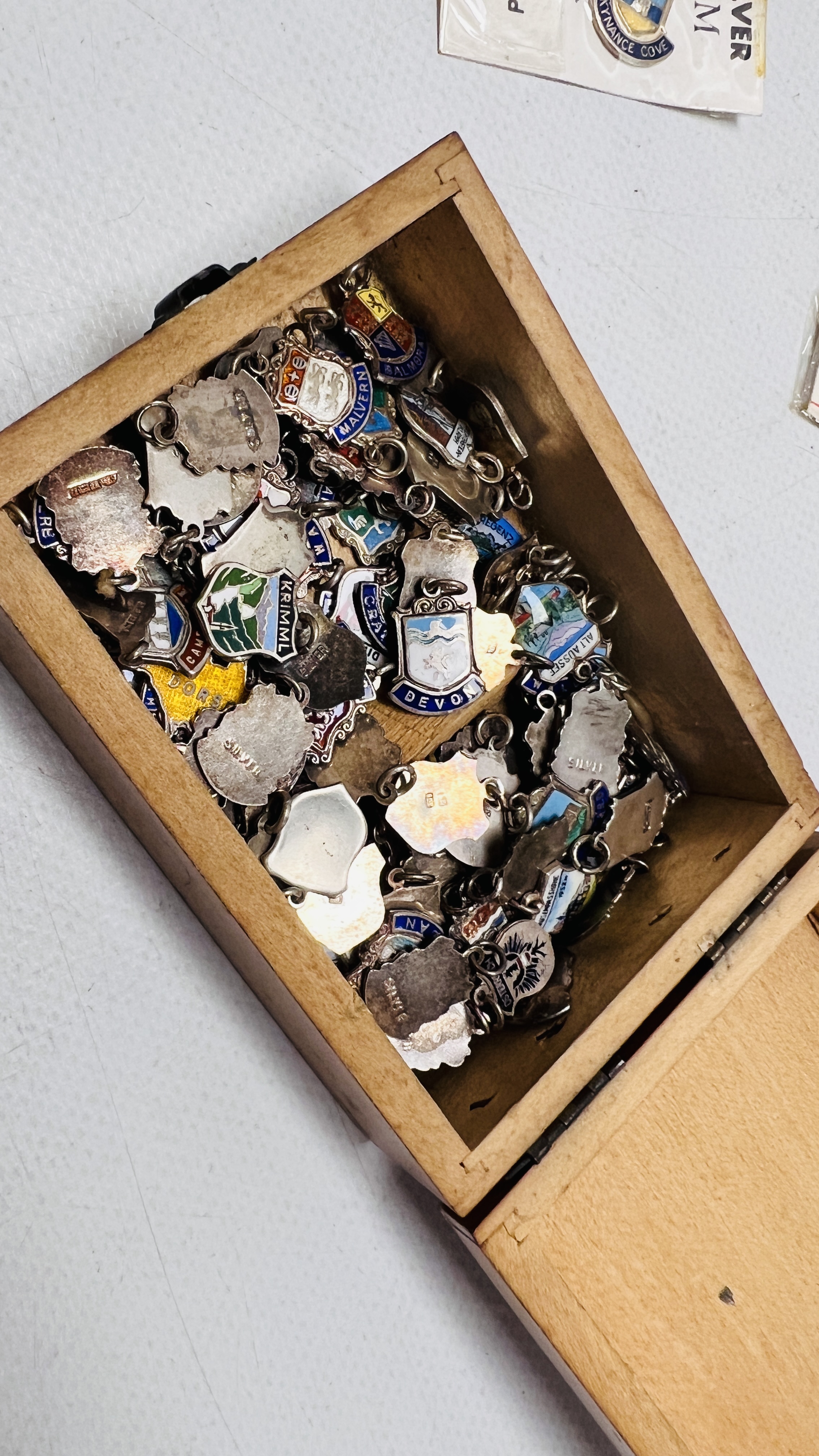AN EXTENSIVE COLLECTION OF VINTAGE SILVER , WHITE METAL AND ENAMELLED SOUVENIR CHARMS (APPROX. - Image 5 of 6