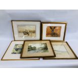 THREE FRAMED WATERCOLOURS BEARING SIGNATURE PETERSON - HARBOUR SCENE,