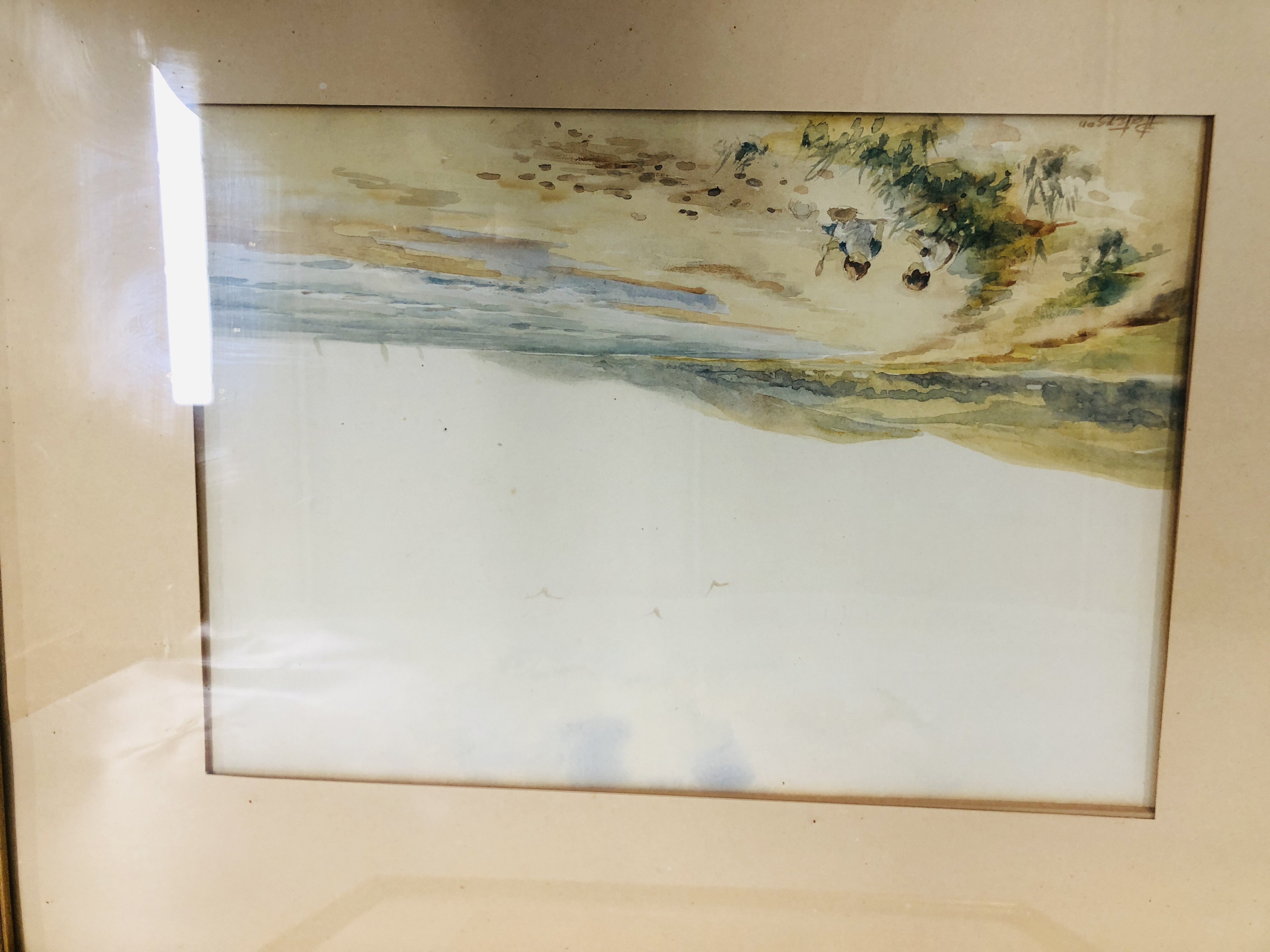 THREE FRAMED WATERCOLOURS BEARING SIGNATURE PETERSON - HARBOUR SCENE, - Image 8 of 11