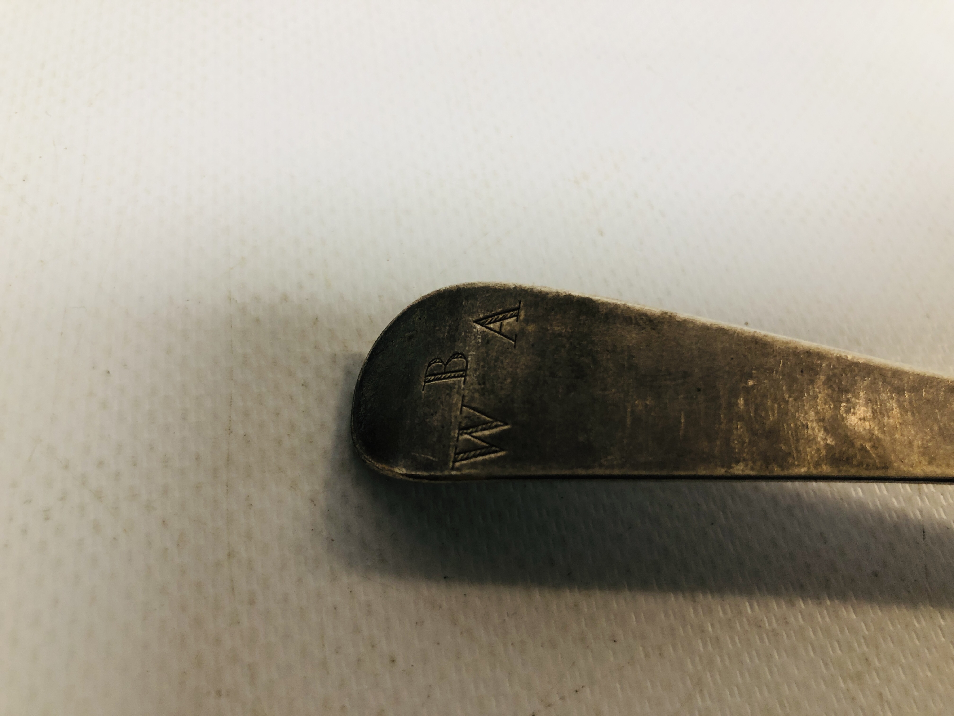A GEORGE II SILVER OLD ENGLISH PATTERN SERVING SPOON, - Image 4 of 8