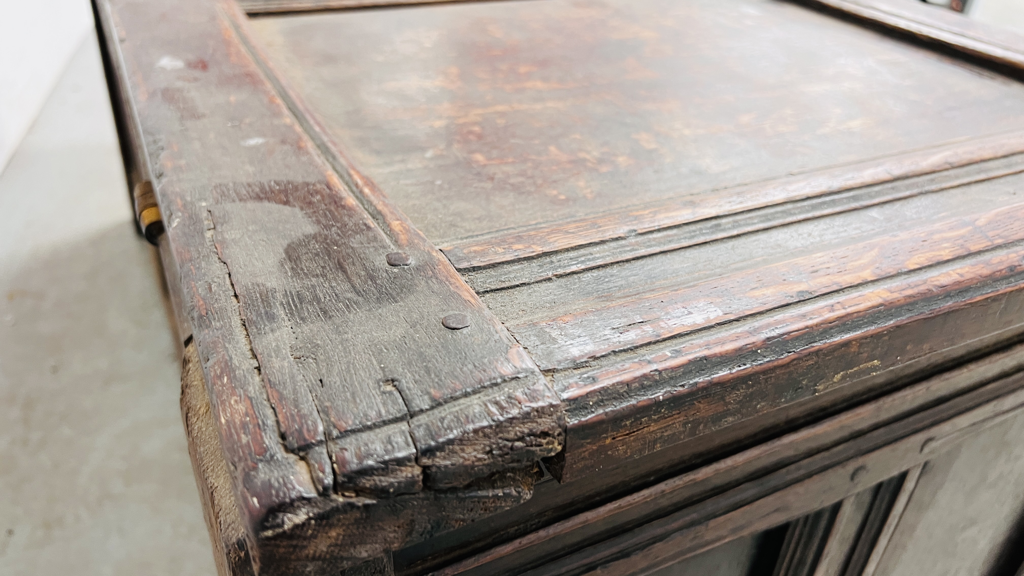 A LATE C17th OAK COFFER, W 132CM, D 54CM, H 58CM. - Image 20 of 20