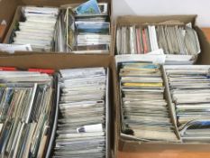 THREE LARGE BOXES WITH VAST QUANTITY OF OLD TO MAINLY MORE MODERN POSTCARDS