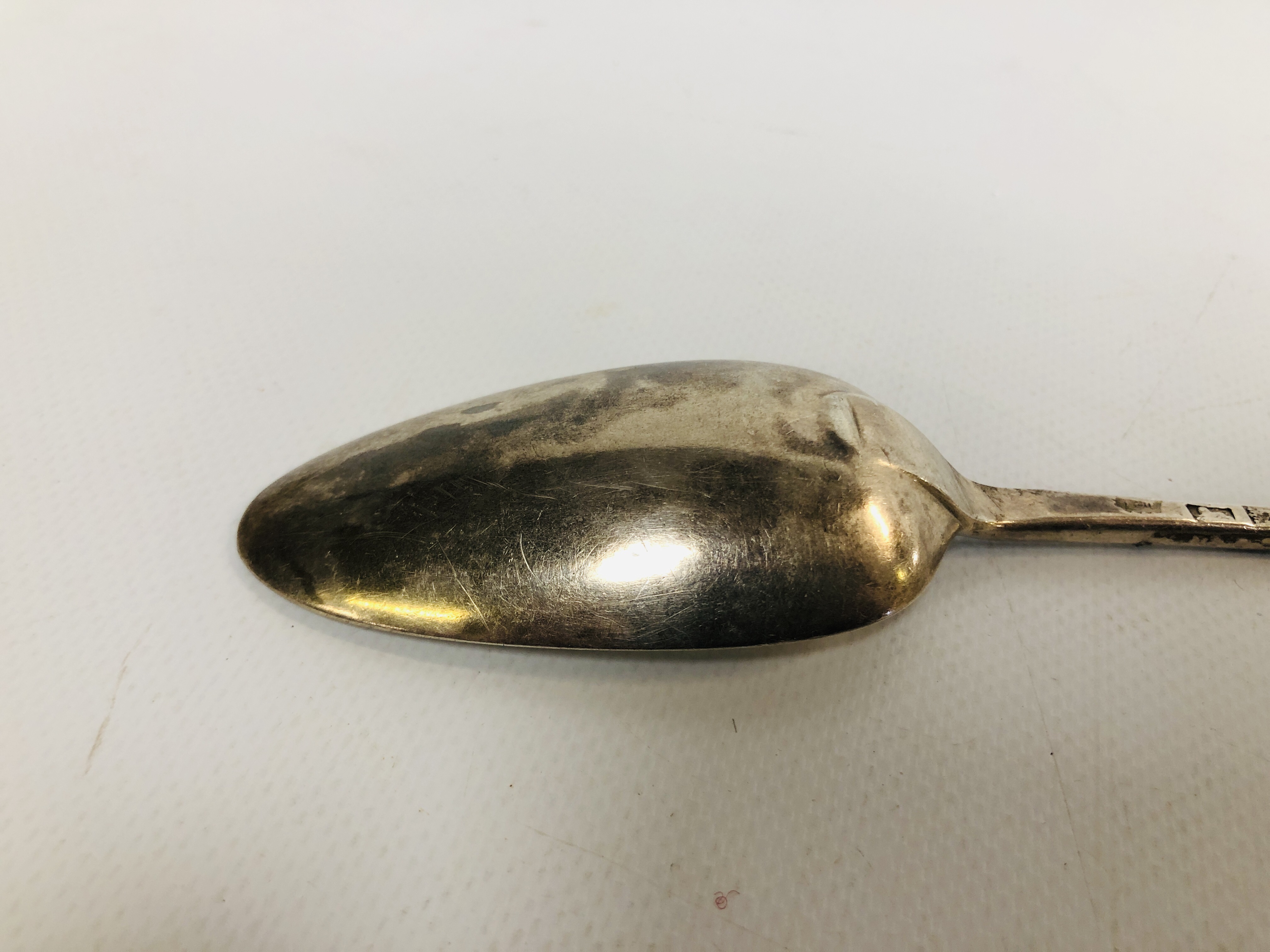 A GEORGE II SILVER OLD ENGLISH PATTERN SERVING SPOON, - Image 4 of 7