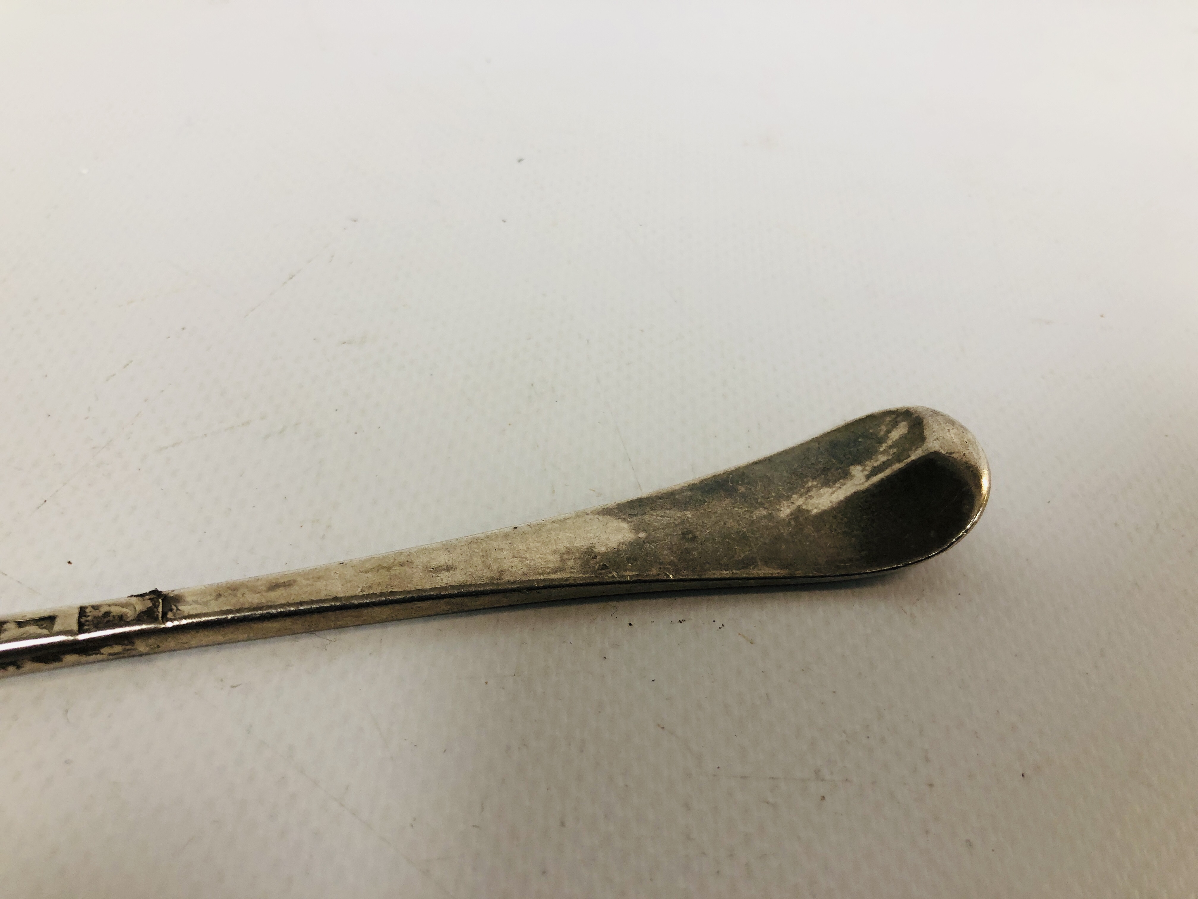A GEORGE II SILVER OLD ENGLISH PATTERN SERVING SPOON, - Image 5 of 7