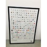 A LARGE VITRA DESIGN MUSEUM "THE CHAIRS COLLECTION" POSTER 1803 TO 2012.