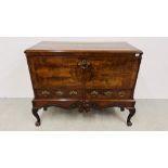 A GEORGE III AND LATER MAHOGANY MULE CHEST,