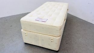 A GAINSBOROUGH LUXURY BED OLYMPIC SINGLE MATTRESS ON TWO DRAWER MATCHING BASE