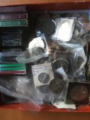 BOX OF GB AND OVERSEAS COINS, CASED CROWNS FROM 1951 (3) ETC.