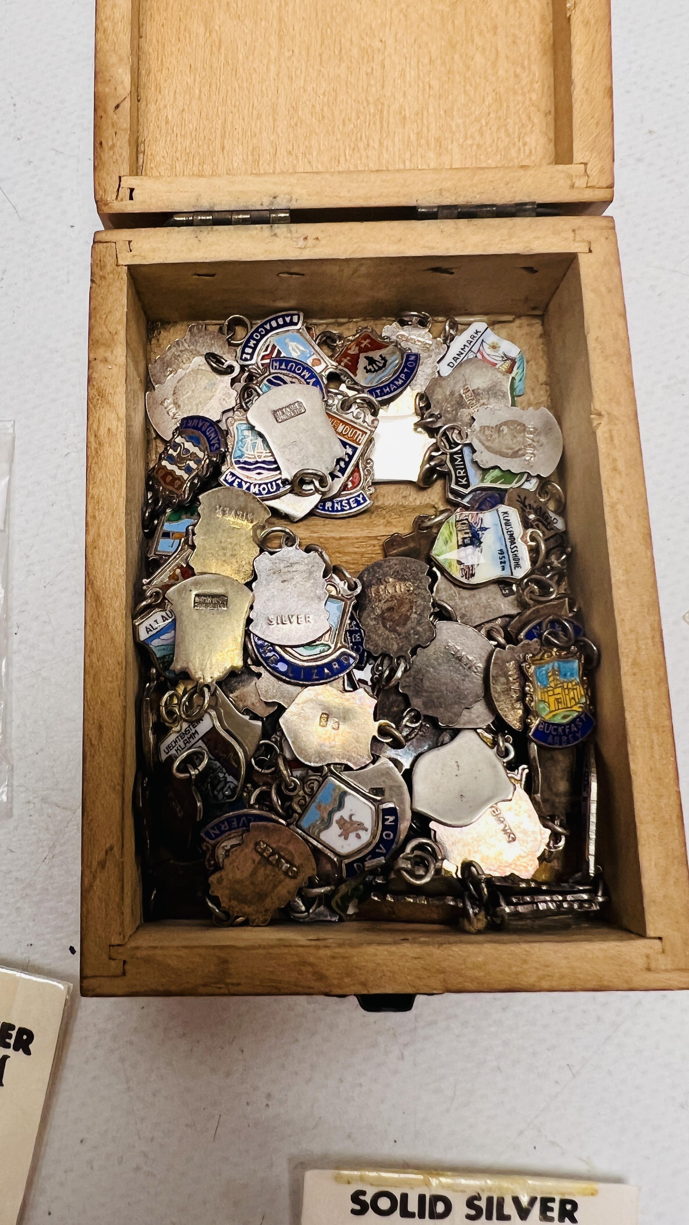 AN EXTENSIVE COLLECTION OF VINTAGE SILVER , WHITE METAL AND ENAMELLED SOUVENIR CHARMS (APPROX. - Image 2 of 6