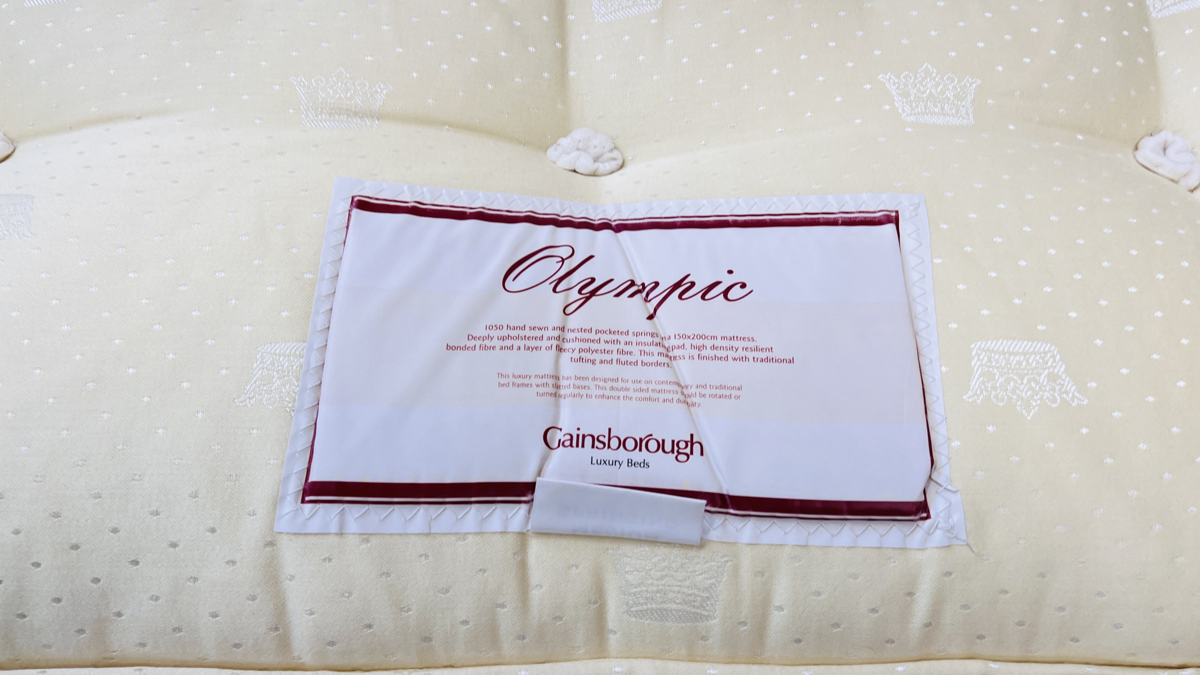 A GAINSBOROUGH LUXURY BED OLYMPIC SINGLE MATTRESS ON TWO DRAWER MATCHING BASE - Image 4 of 14
