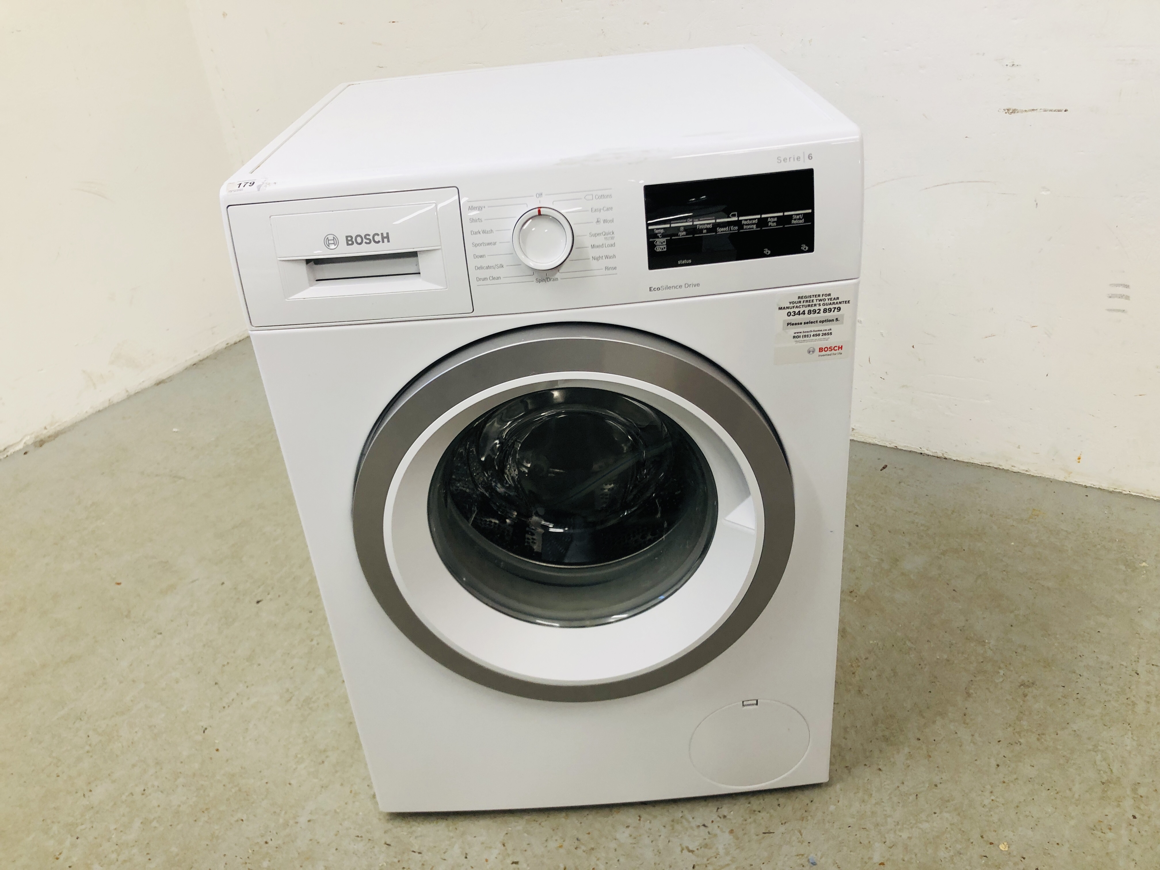 BOSCH SERIE 6 ECO SILENCE DRIVE WASHING MACHINE - SOLD AS SEEN