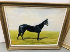 OIL ON CANVAS RACEHORSE "LILAC STAR" BEARING SIGNATURE BRIAN PORTEOUS 1982 38.