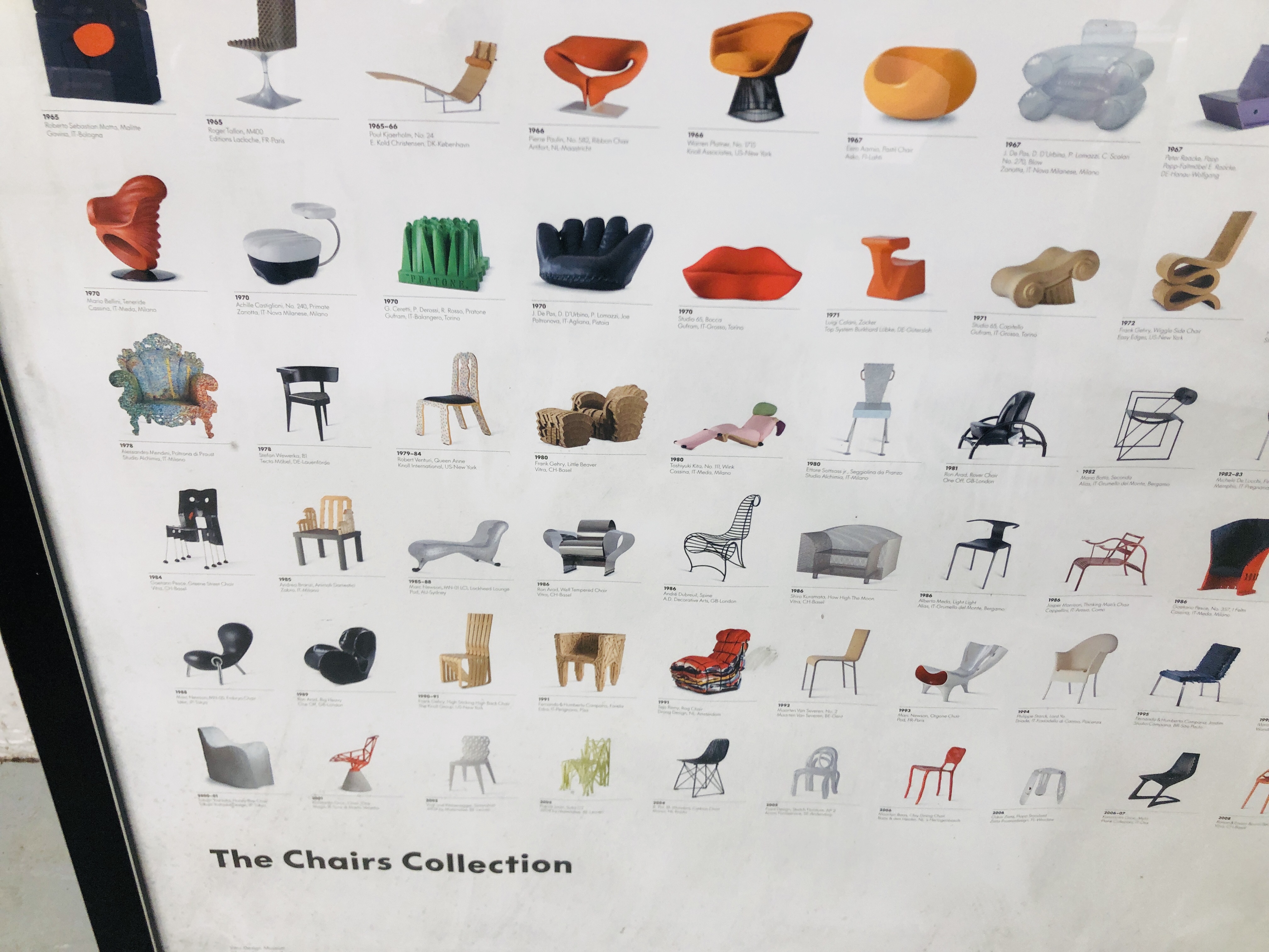 A LARGE VITRA DESIGN MUSEUM "THE CHAIRS COLLECTION" POSTER 1803 TO 2012. - Image 8 of 9