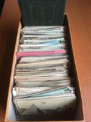 BOX OF MIXED POSTCARDS, WW1, UK AND OVERSEAS VIEWS ETC.