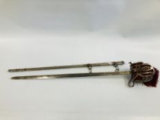 A SCOTTISH BASKET HILTED BROAD SWORD