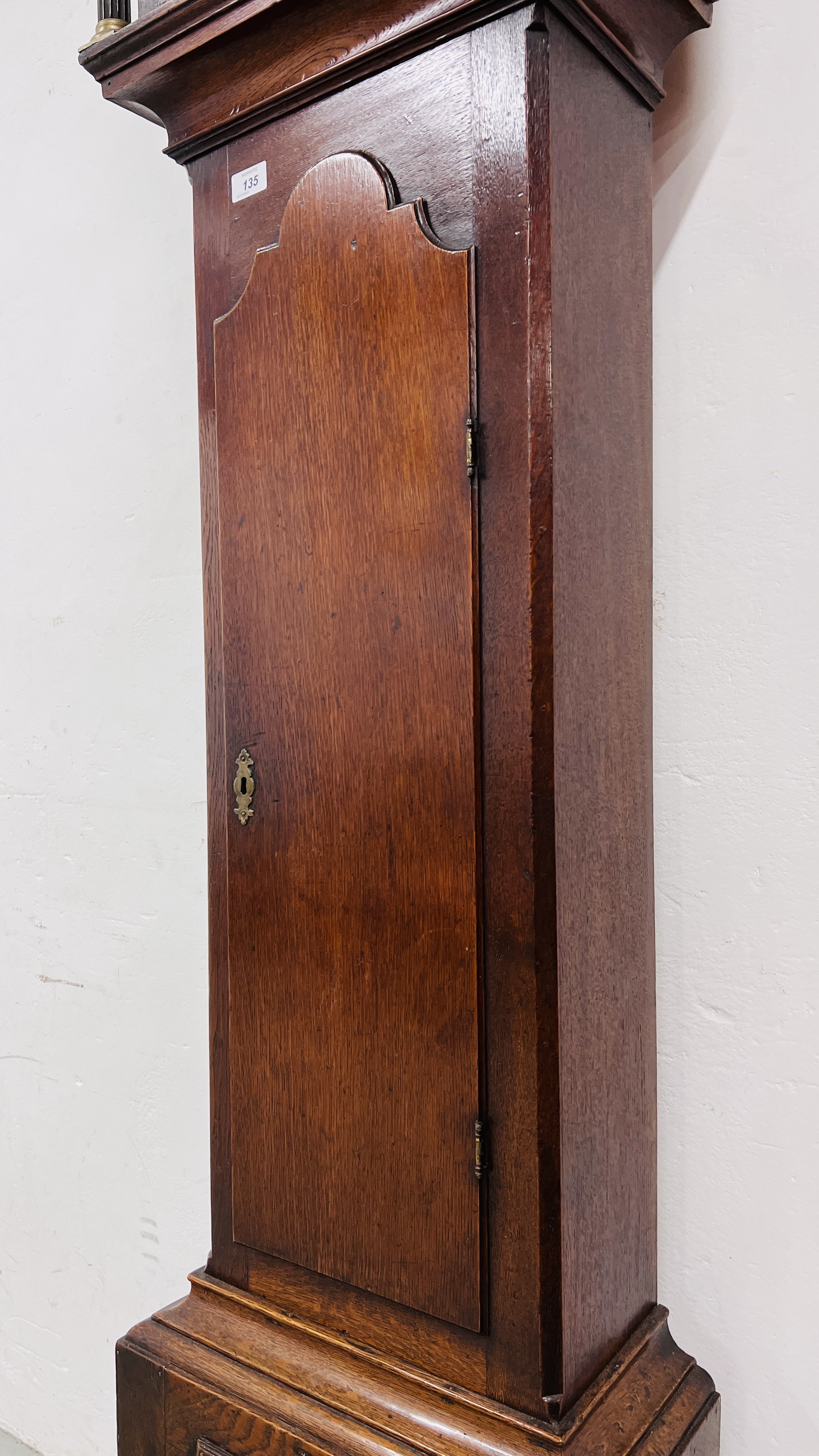 A GEORGE III OAK 30 HOUR ARCH DIAL LONG CASE CLOCK, - Image 11 of 20