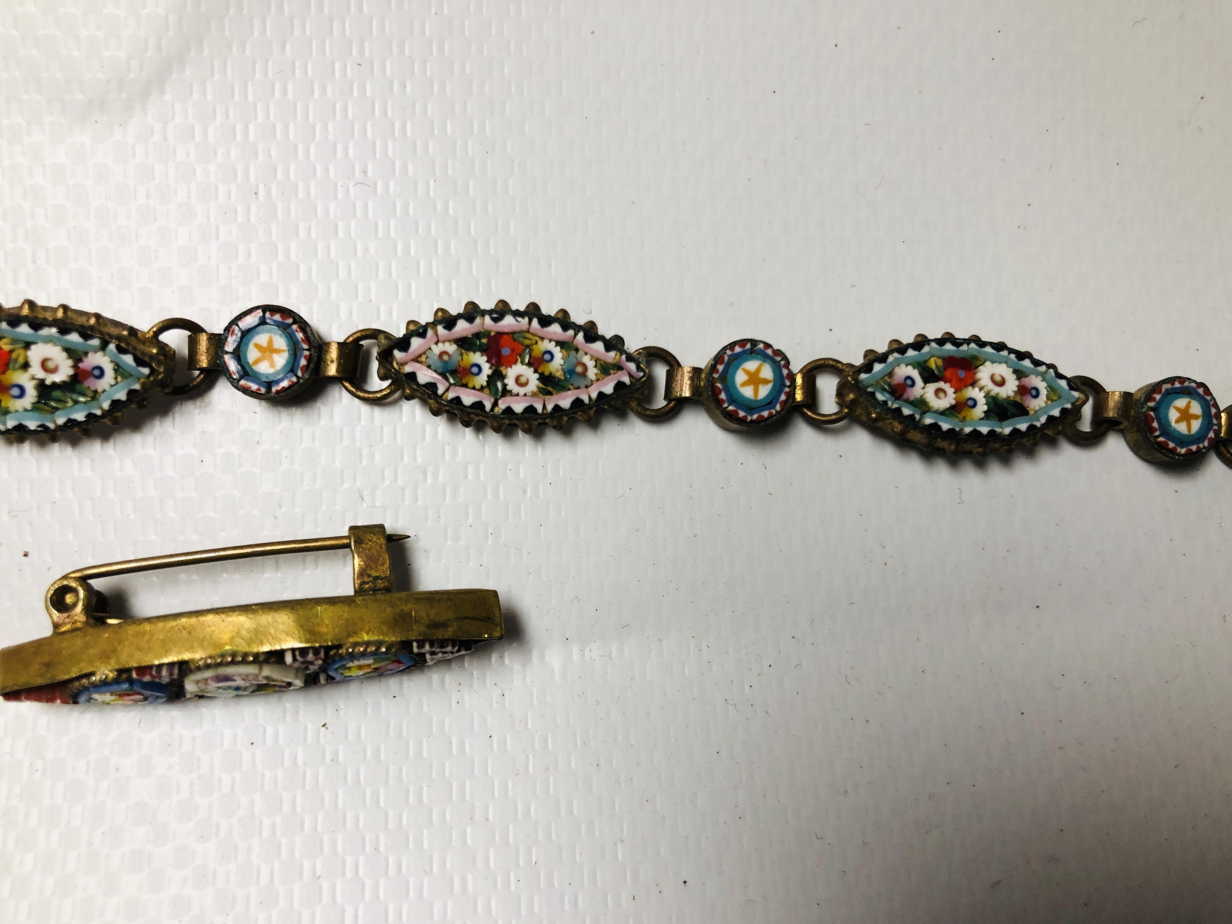 A MICRO MOSAIC BRACELET AND MICRO MOSAIC BROOCH. - Image 5 of 13