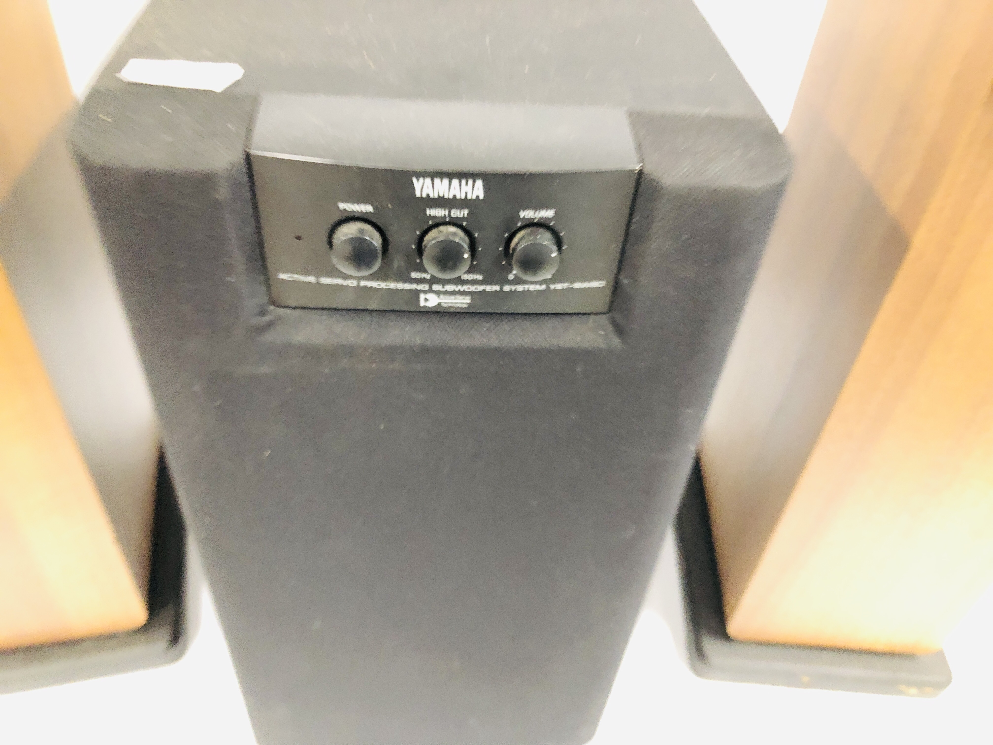 YAMAHA ACTIVE SERVO PROCESSING SUBWOOFER SYSTEM XST-SW80 ALONG WITH A PAIR OF FLOOR STANDING TIB - Image 2 of 8