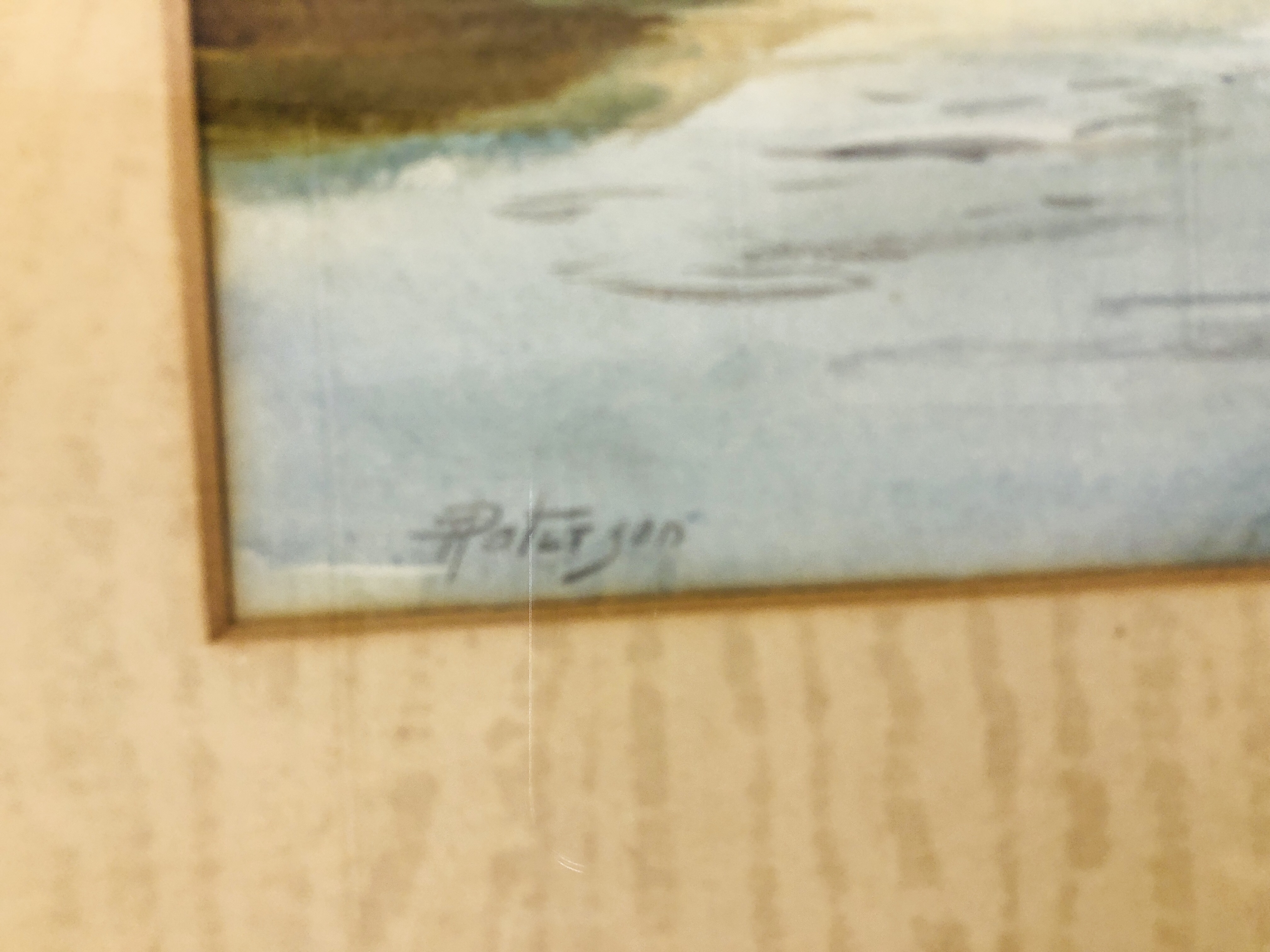 THREE FRAMED WATERCOLOURS BEARING SIGNATURE PETERSON - HARBOUR SCENE, - Image 3 of 11