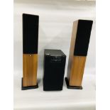 YAMAHA ACTIVE SERVO PROCESSING SUBWOOFER SYSTEM XST-SW80 ALONG WITH A PAIR OF FLOOR STANDING TIB