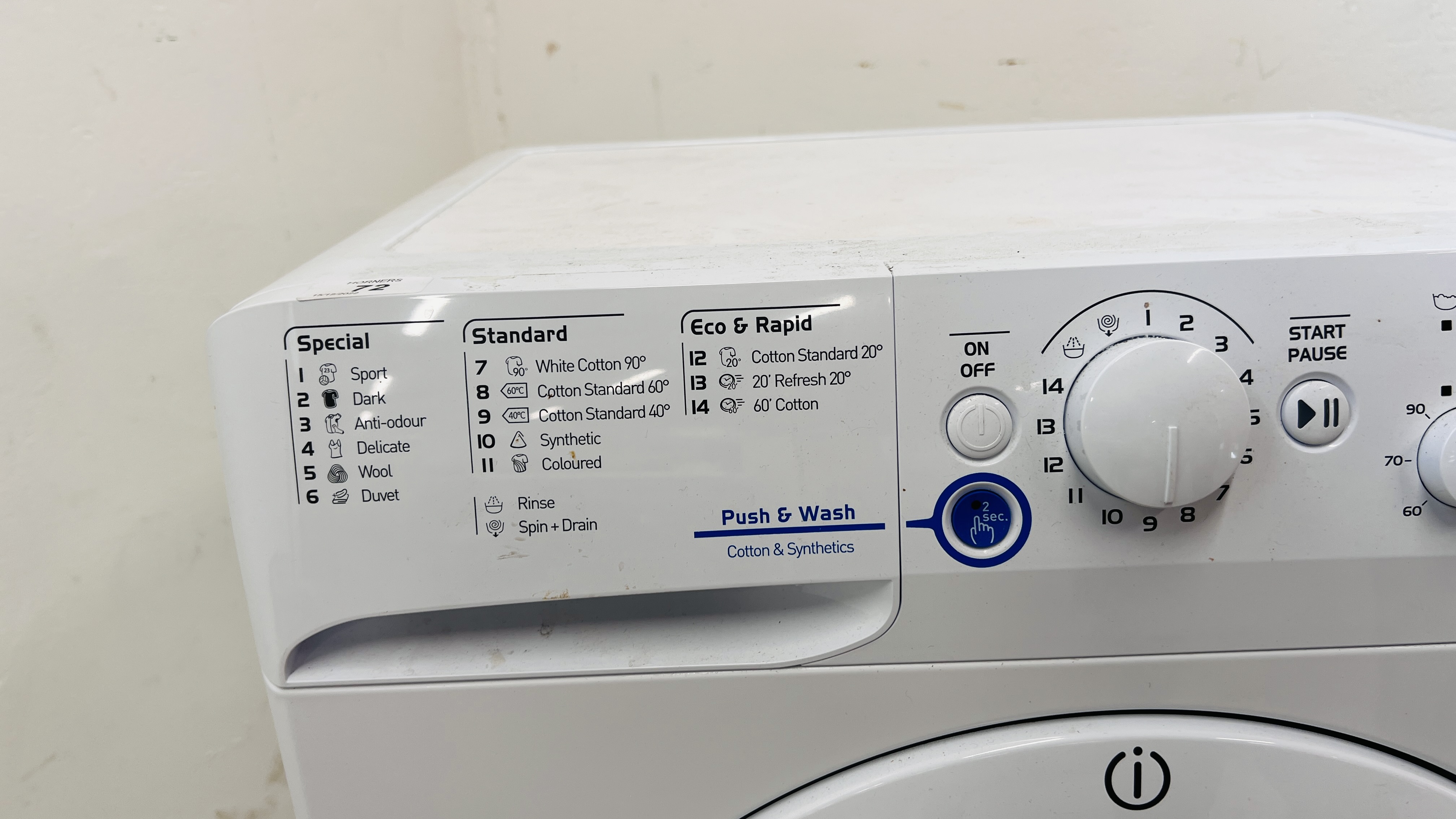 INDESIT INNEX WASHING MACHINE - SOLD AS SEEN - Image 3 of 8