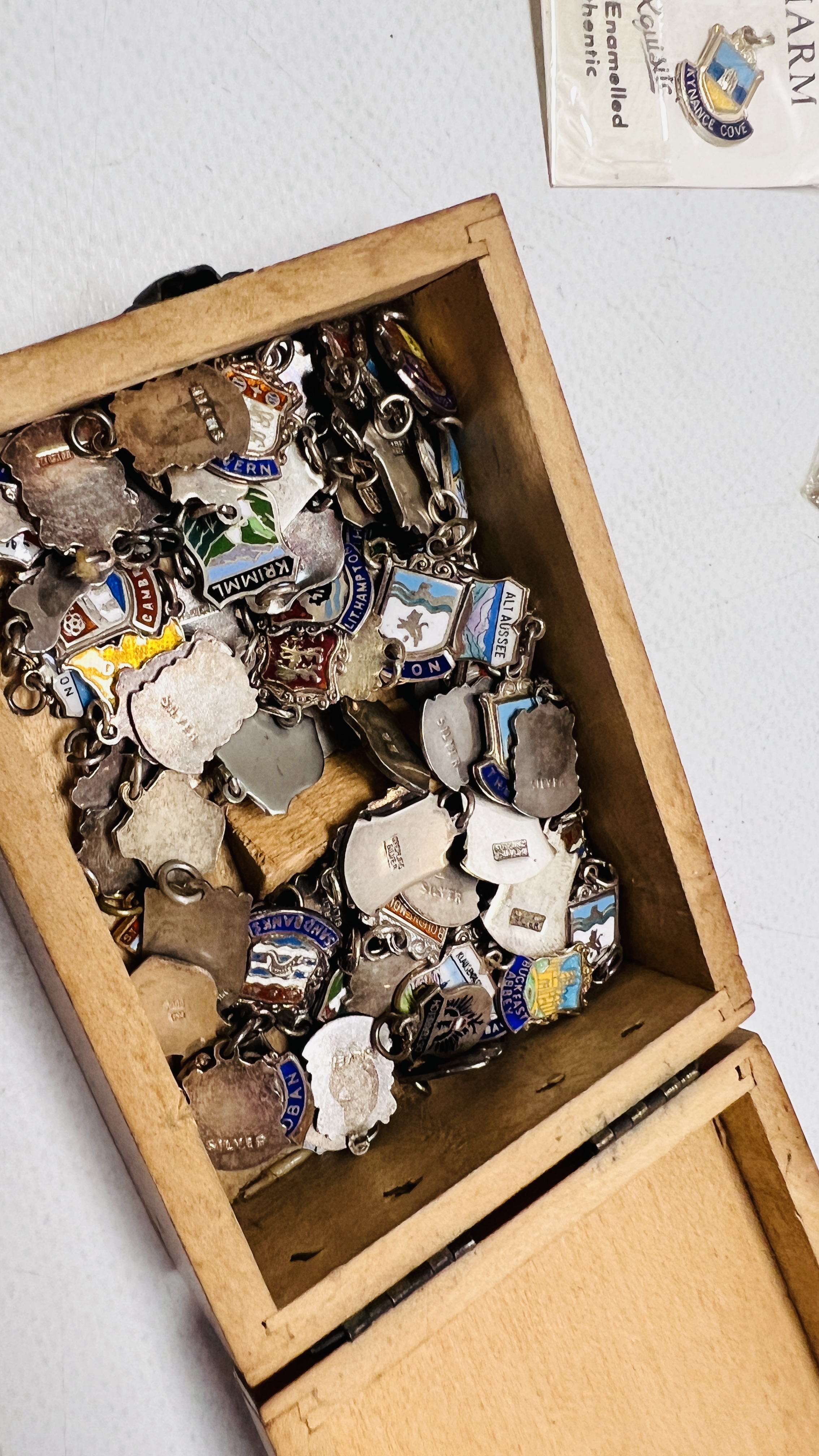 AN EXTENSIVE COLLECTION OF VINTAGE SILVER , WHITE METAL AND ENAMELLED SOUVENIR CHARMS (APPROX. - Image 6 of 6