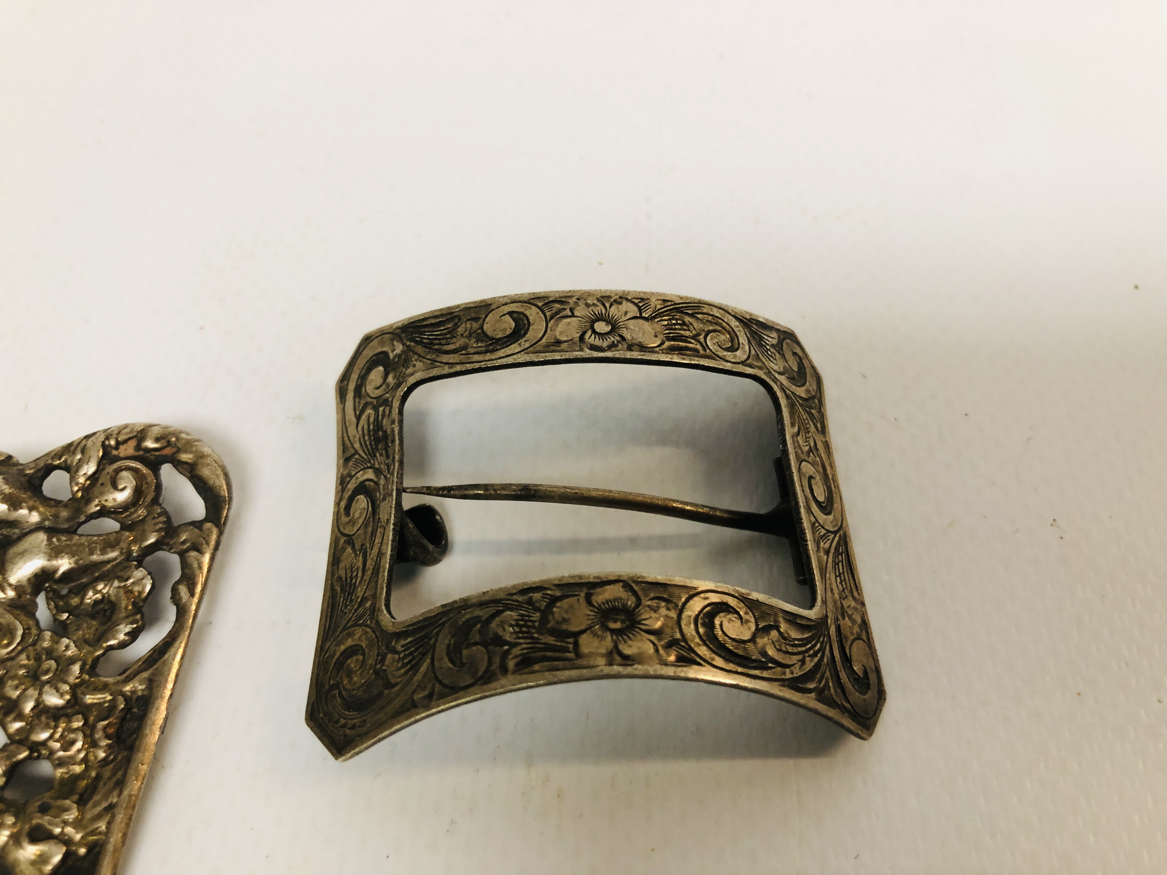 A GROUP OF FIVE SILVER HALF BUCKLES VARIOUS DATES AND MAKERS, - Image 8 of 11