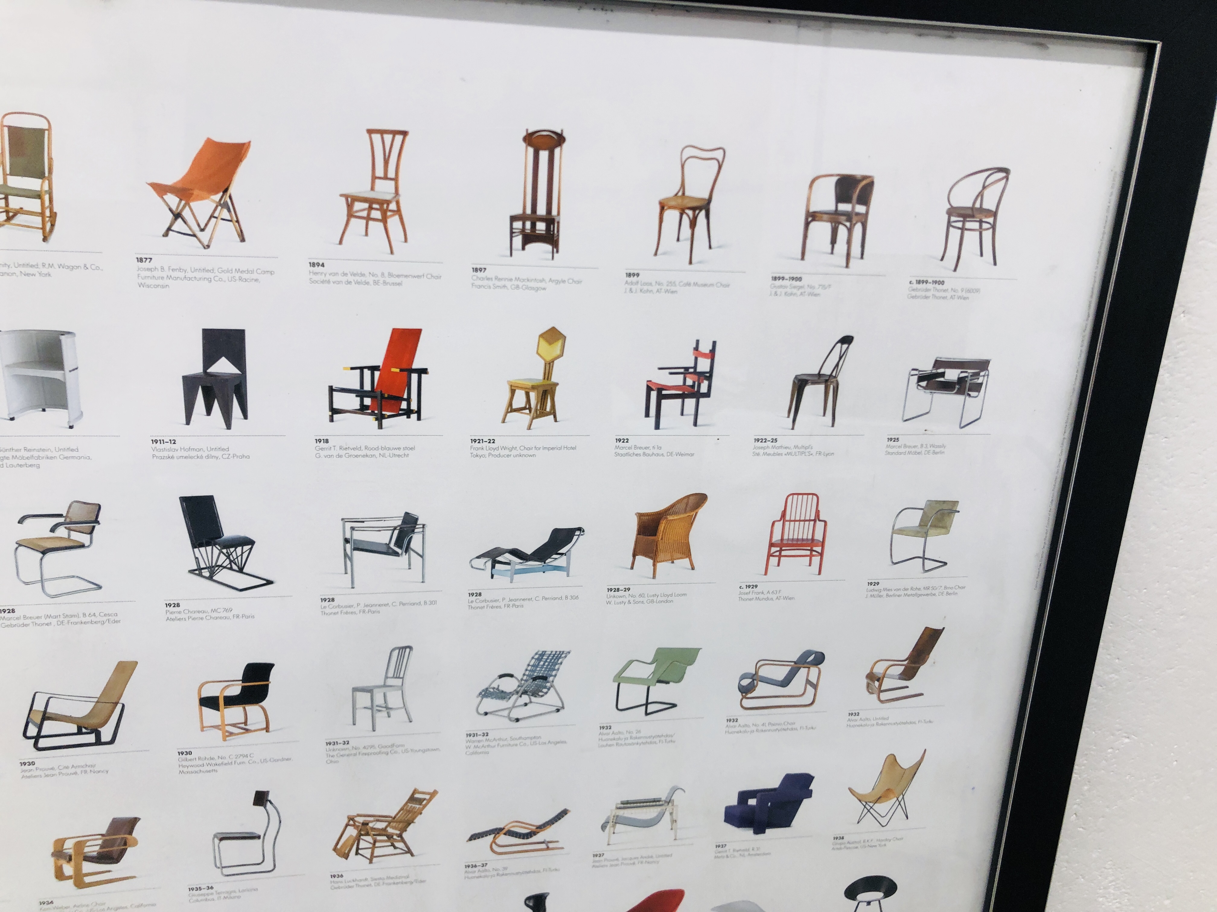 A LARGE VITRA DESIGN MUSEUM "THE CHAIRS COLLECTION" POSTER 1803 TO 2012. - Image 5 of 9