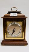 MAPPIN & WEBB MAHOGANY CASED MANTEL CLOCK WITH GILT DECORATION HEIGHT 22CM.