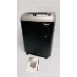 A FELLOWS SB-85C PAPER AND DISC SHREDDER WITH INSTRUCTIONS - SOLD AS SEEN
