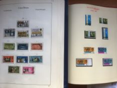GB STAMP COLLECTIONS IN TWO ALBUMS, MINT TO 1968, USED TO 1984.