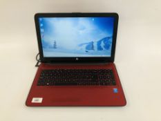 HP PAVILION LAPTOP COMPUTER COMPLETE WITH CHARGER WINDOWS 10 MODEL 15-AC122NA S/N CND5345C9M - SOLD