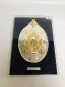 A SILVER AND SILVER GILT INSIGNIA OF EUROPE PLAQUE No. 347/900 JANUARY 1973.