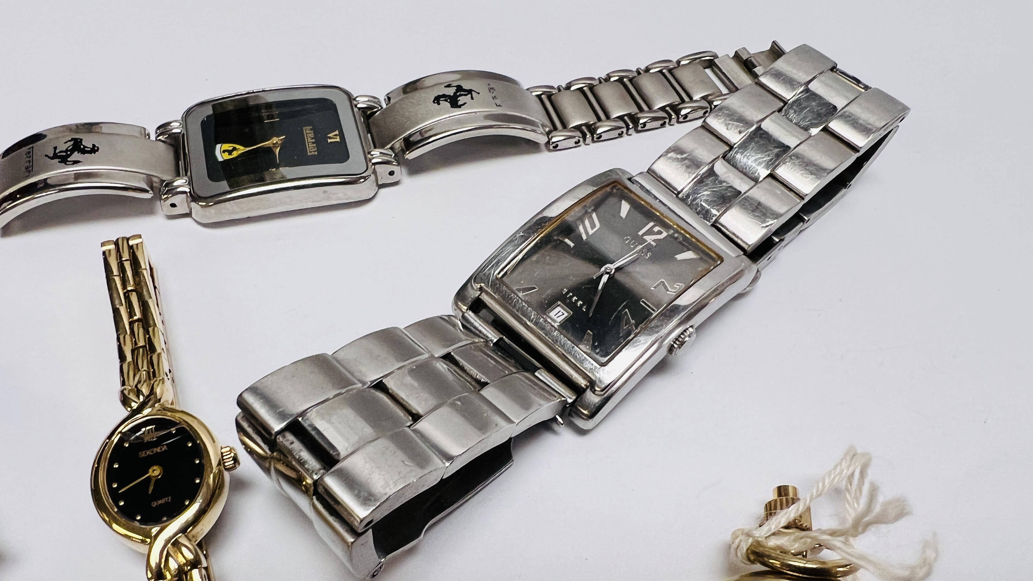 7 VARIOUS GENTS WATCHES TO INCLUDE MARKED OMEGA, SEKONDA, GUESS, ETC. - Image 3 of 7
