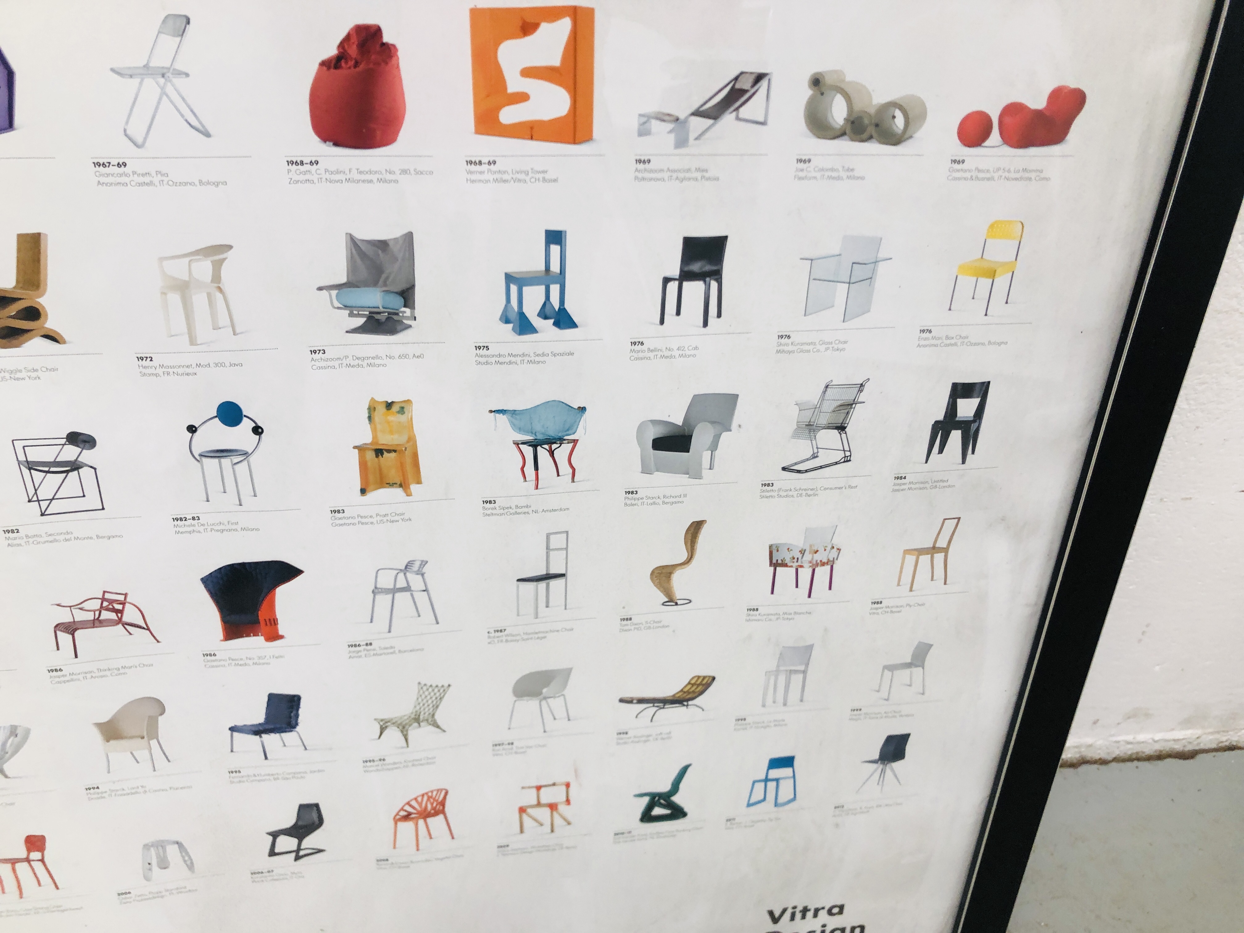 A LARGE VITRA DESIGN MUSEUM "THE CHAIRS COLLECTION" POSTER 1803 TO 2012. - Image 9 of 9