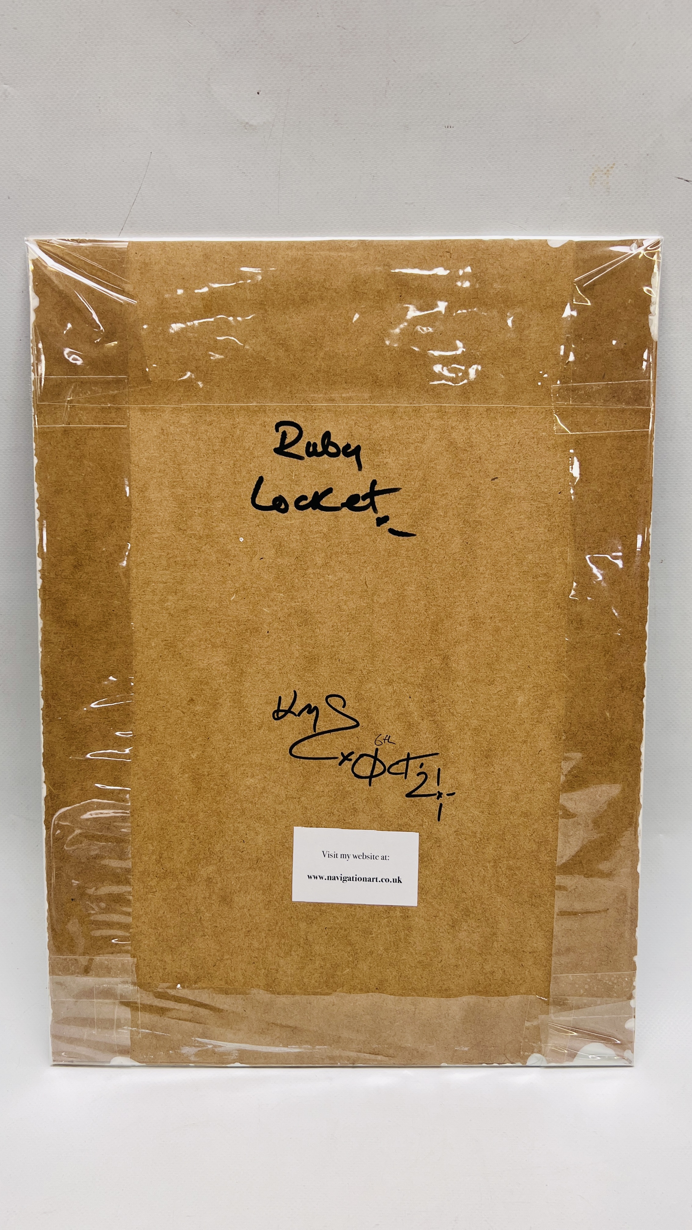 AN ORIGINAL OIL ON BOARD "RUBY LOCKET" BEARING SIGNATURE KRYS LEACH, W 24CM X H 34CM. - Image 2 of 2