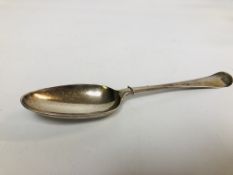 A GEORGE II HANOVERIAN PATTERN SILVER SERVING SPOON LONDON 1741