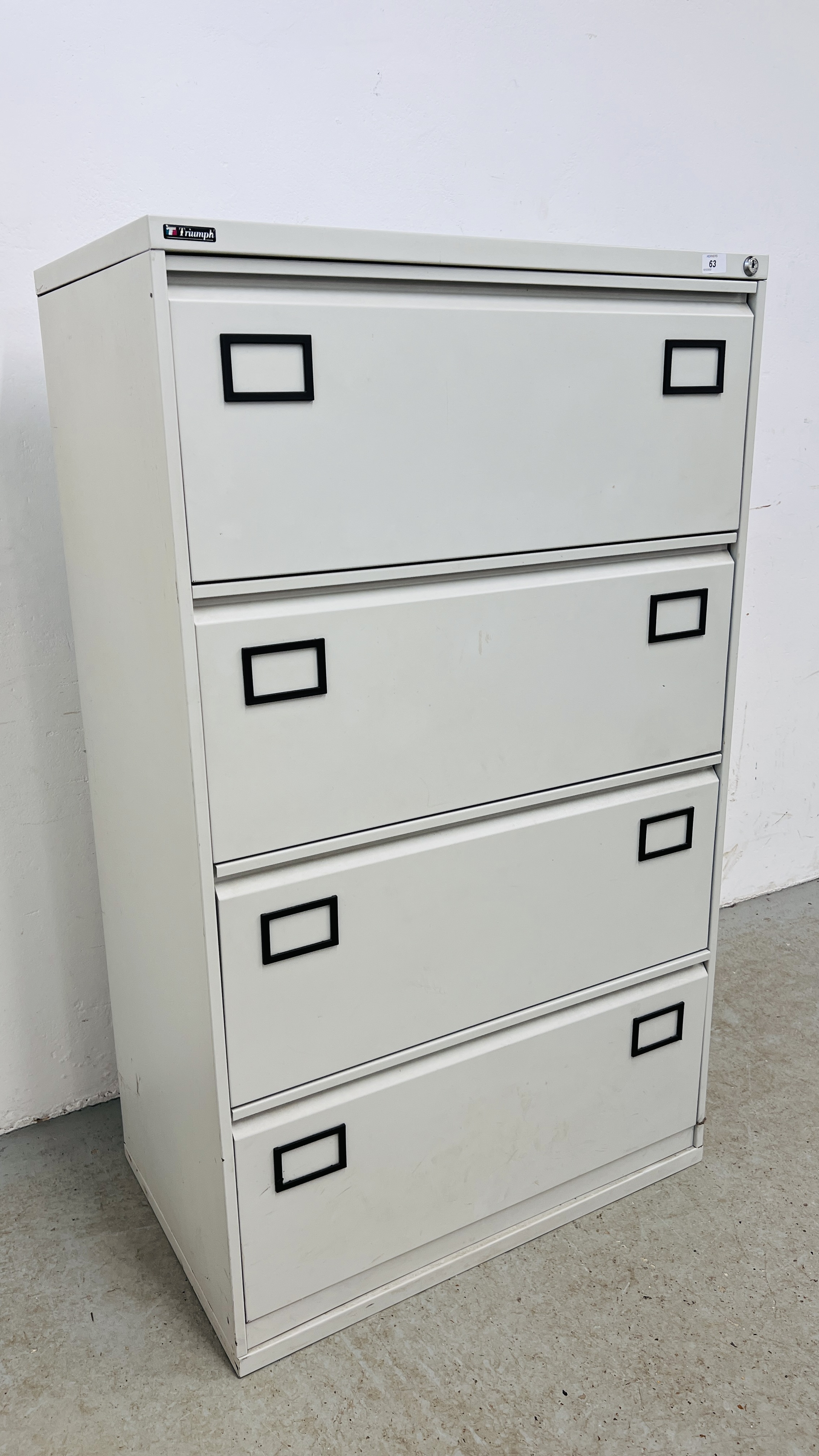 A GOOD QUALITY TRIUMPH METAL FOUR DRAWER FILING CABINET - Image 3 of 7