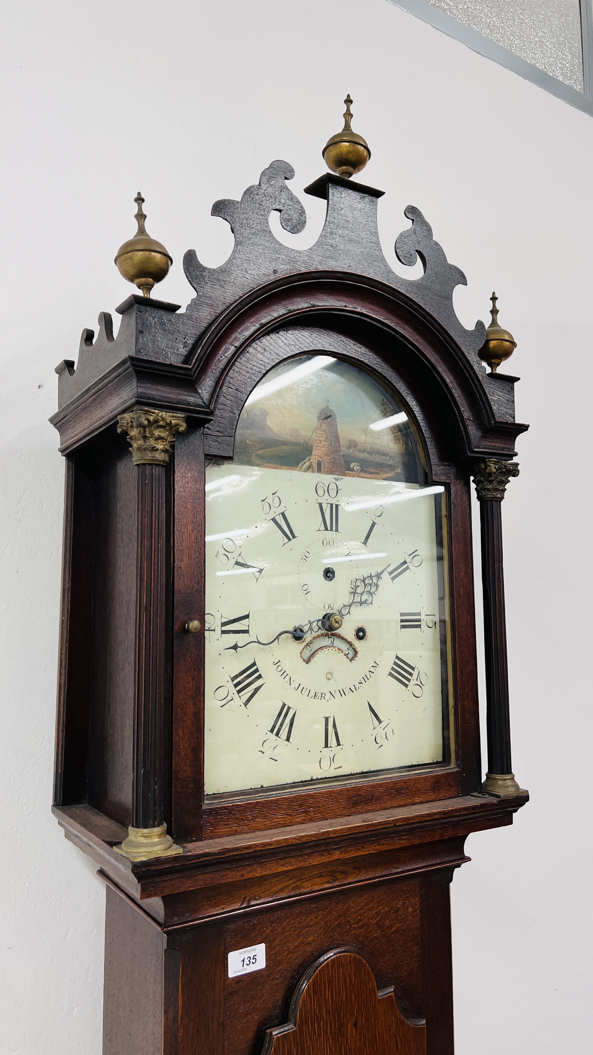 A GEORGE III OAK 30 HOUR ARCH DIAL LONG CASE CLOCK, - Image 3 of 20