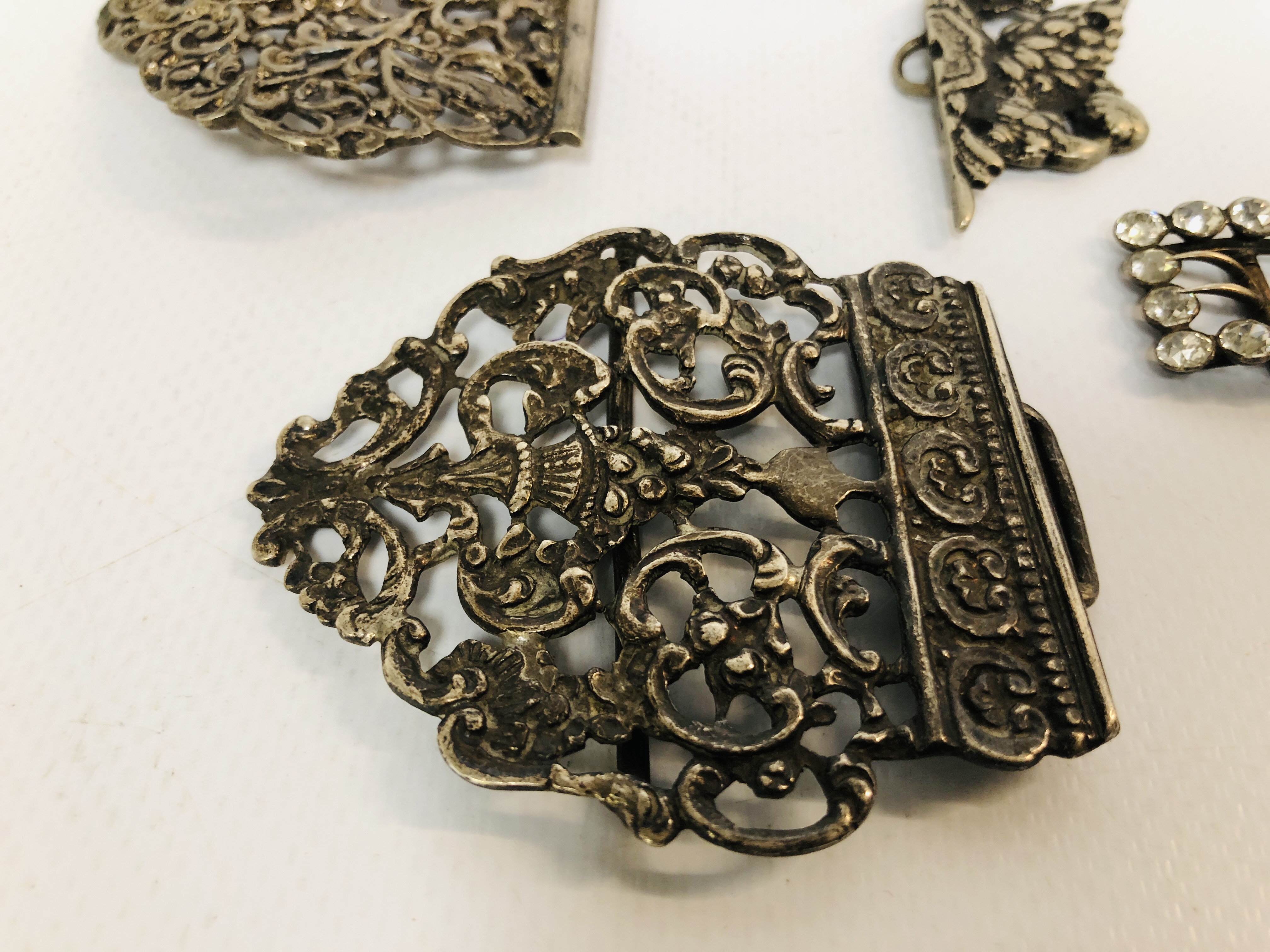 A GROUP OF FIVE SILVER HALF BUCKLES VARIOUS DATES AND MAKERS, - Image 2 of 11