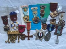 BOX MASONIC AND RELATED MEDALS, BADGES ETC.
