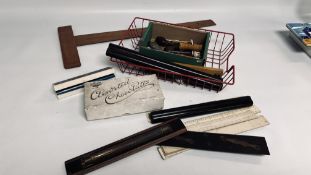 BOX OF COLLECTIBLES TO INCLUDE VINTAGE PENS,